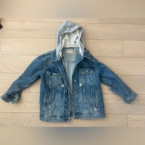 Free people we the free flawless hooded denim jacket oversized xs